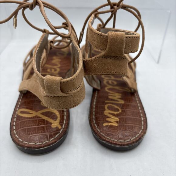 Sam Edelman Gemma Gladiator Sandals Size 8.5 Brown Lace-Up Women’s Flats - Picture 4 of 9
